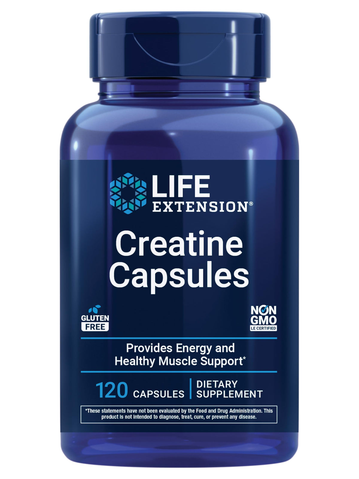 Life Extension caja frontal mostrando producto y beneficios para fuerza