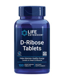 Life Extension bote frontal mostrando D-Ribose y beneficio energético