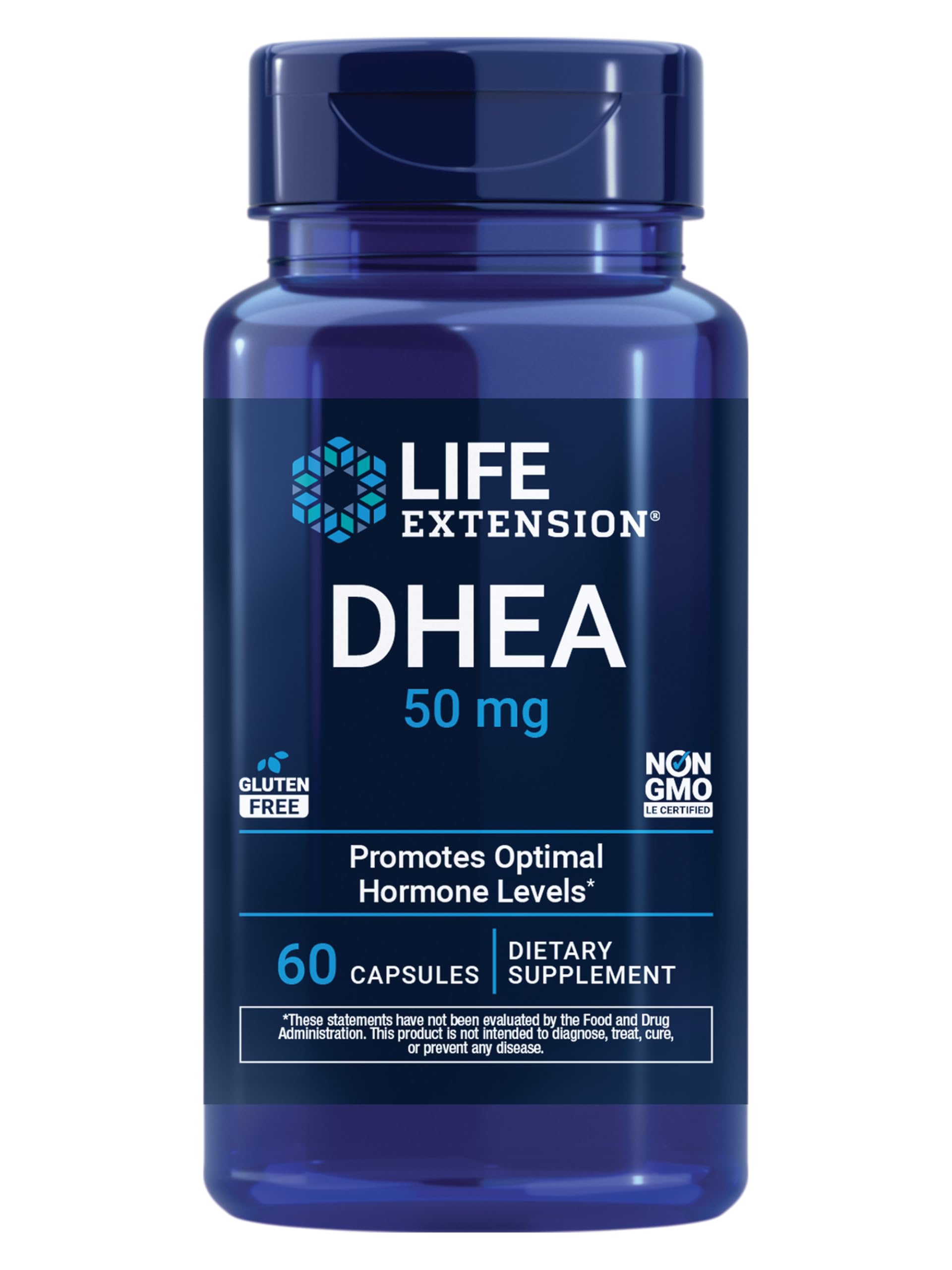 Life Extension frasco frontal mostrando etiqueta y cantidad, claridad y confianza