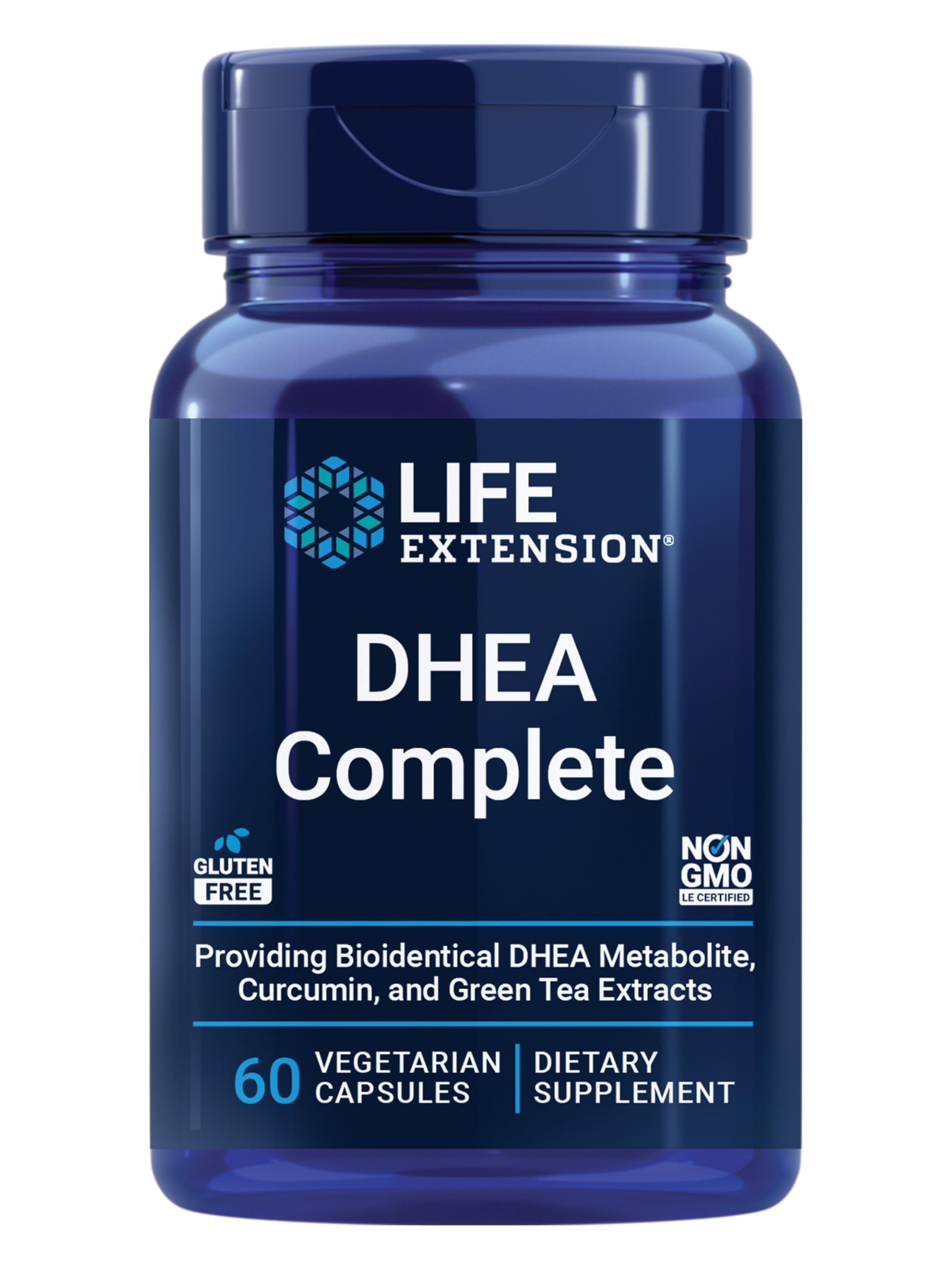 Life Extension botella frontal mostrando 60 cápsulas y beneficios de soporte