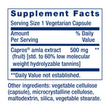 Life Extension etiqueta en primer plano con información de ingredientes y pureza