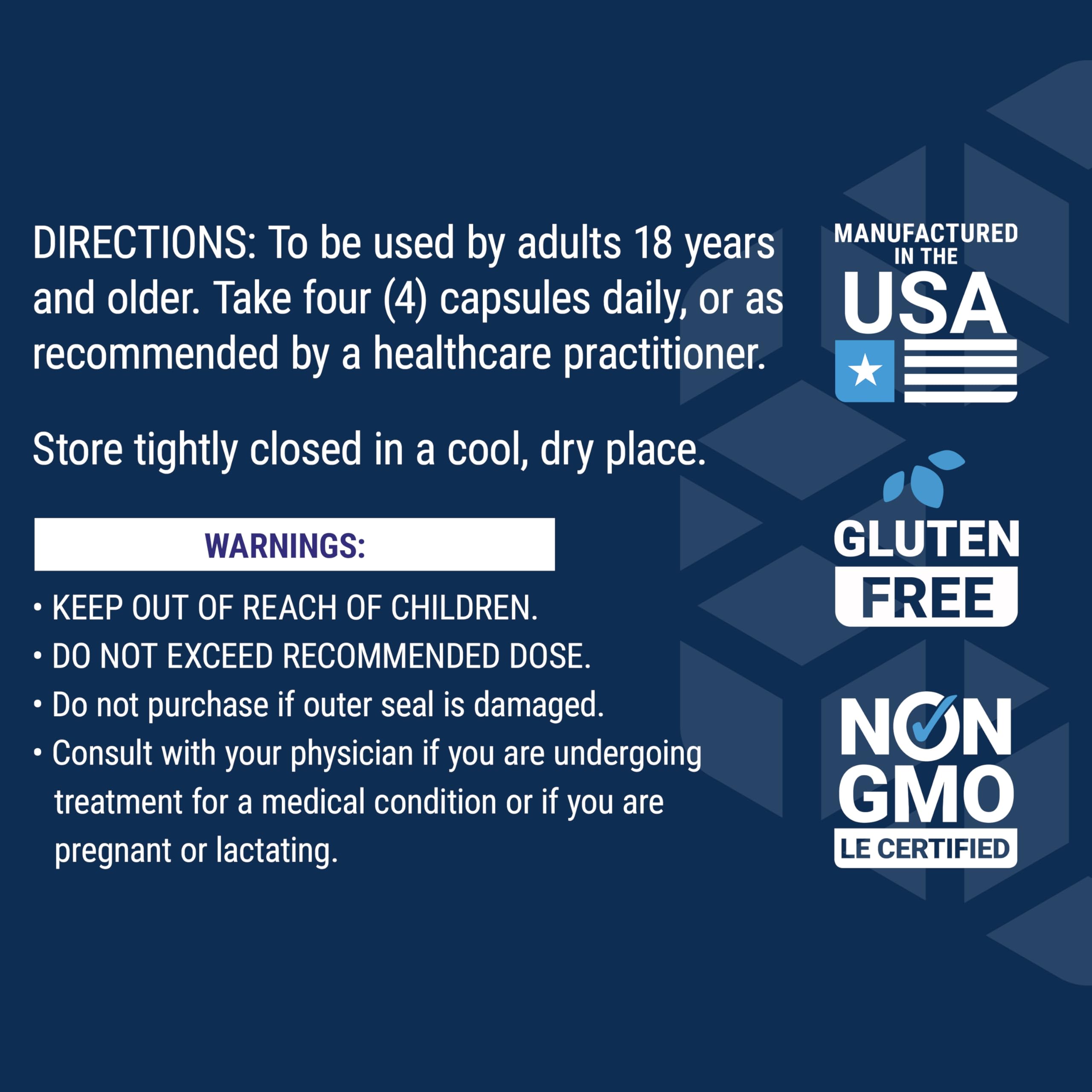 Life Extension etiqueta nutricional en primer plano, transparencia y control de calidad