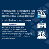 Life Extension etiqueta nutricional en primer plano, transparencia y control de calidad