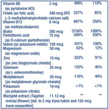 Life Extension etiqueta nutricional enfocada para ver ingredientes clave