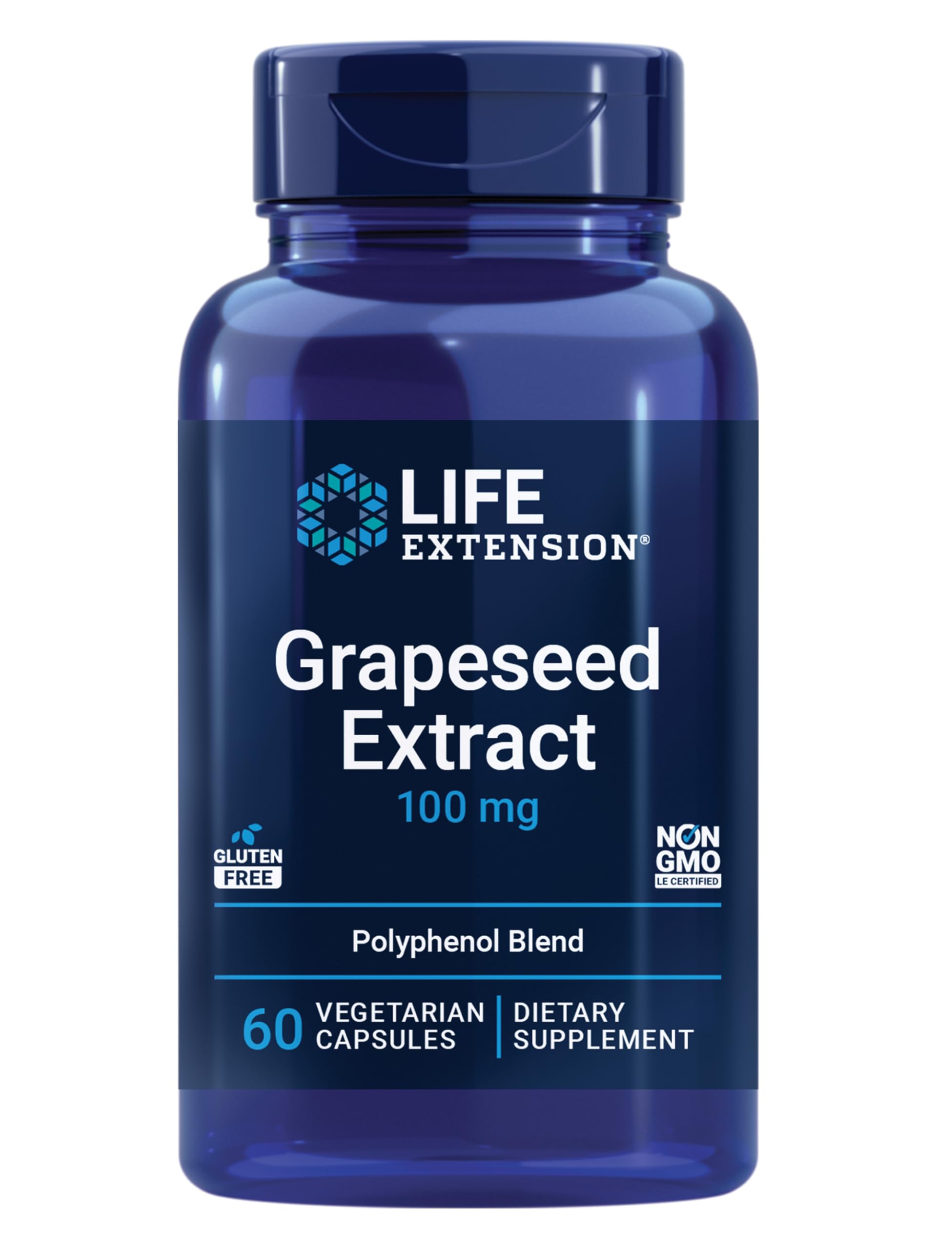 Life Extension frasco frontal mostrando etiqueta clara y beneficios visibles