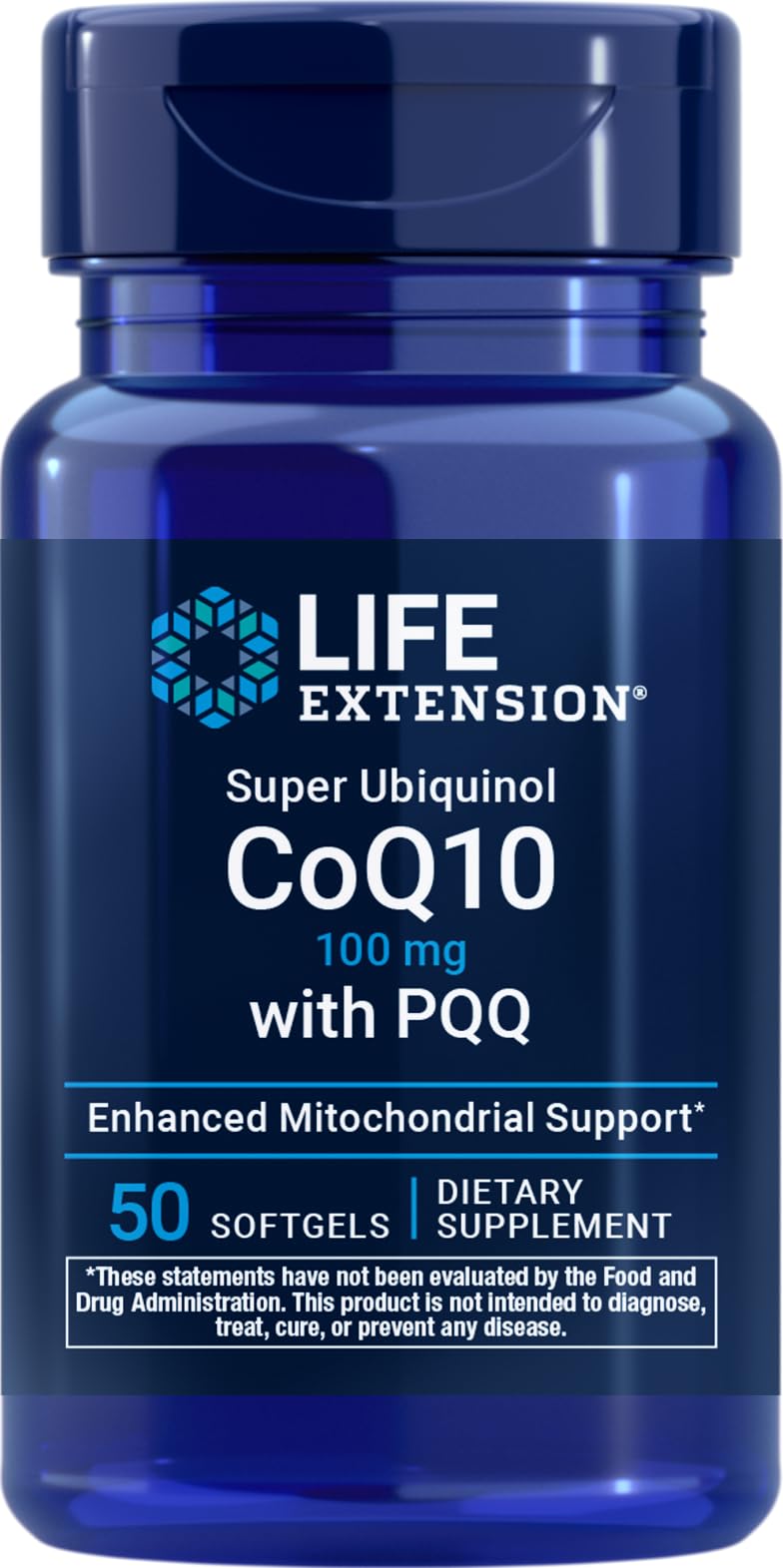 Life Extension frasco frontal mostrando 50 cápsulas y suministro de 50 días