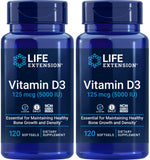 Life Extension frascos frontales mostrando el pack doble y conveniencia prolongada