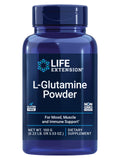 Life Extension envase frontal de L‑Glutamine que muestra pureza y marca