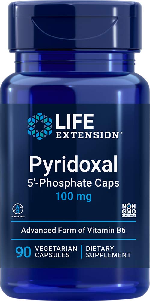 Life Extension envase frontal P5P mostrando información y beneficios claros