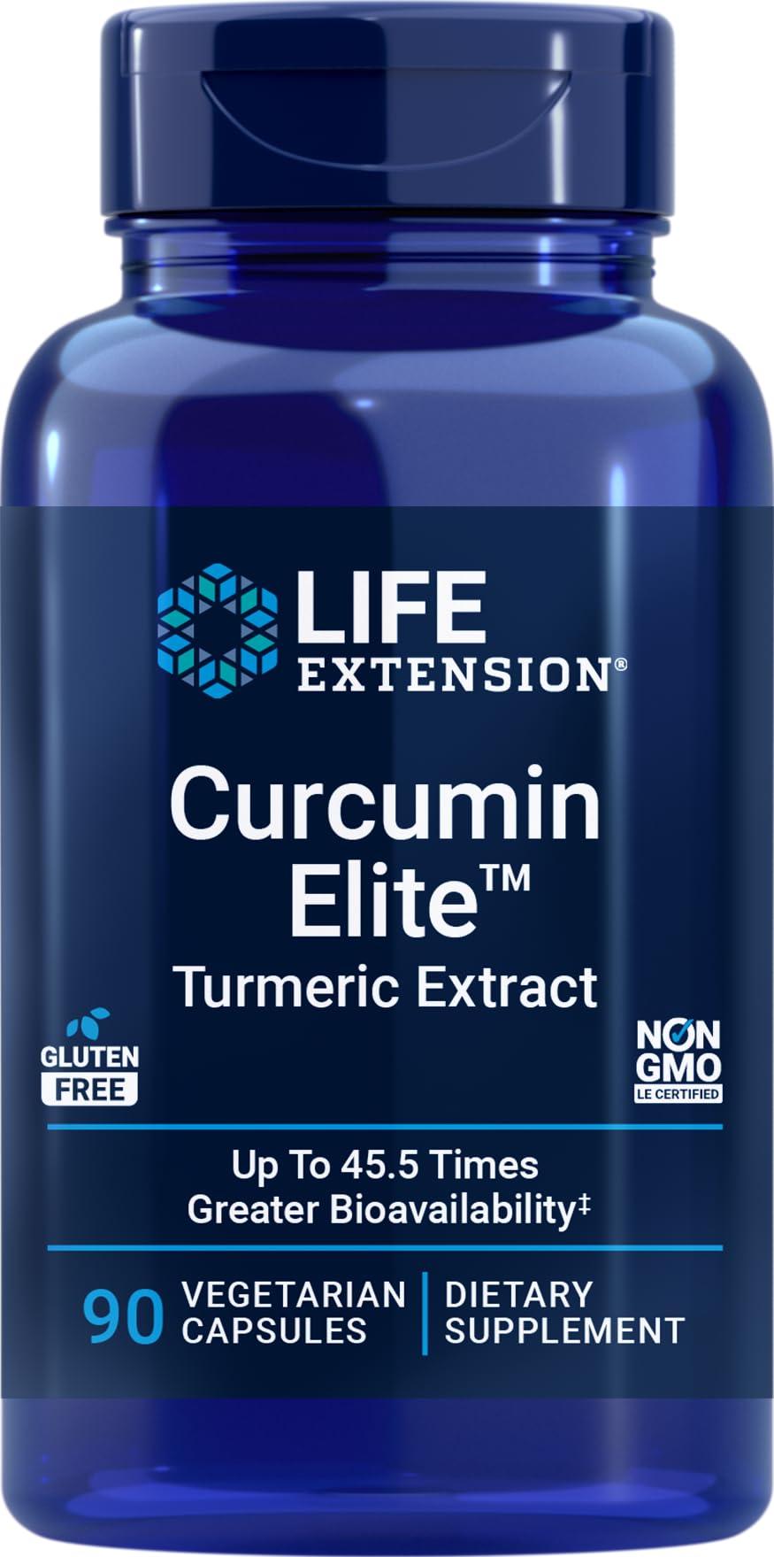 Life Extension envase frontal mostrando 90 cápsulas y etiquetado claro