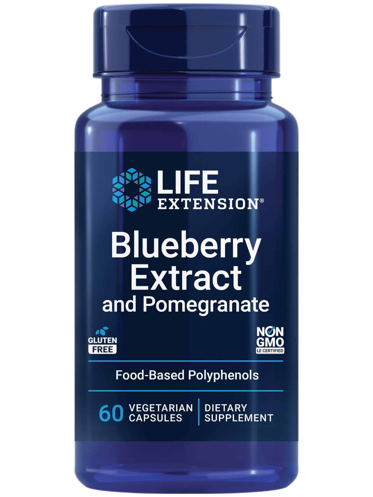 Life Extension frontal del envase mostrando la marca y beneficios antioxidantes