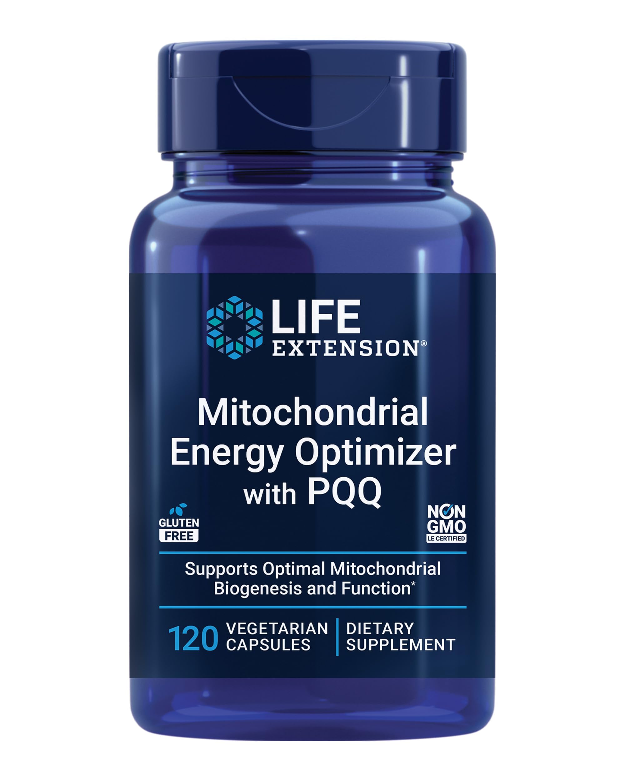 Life Extension frente del envase mostrando 120 cápsulas y beneficios claros