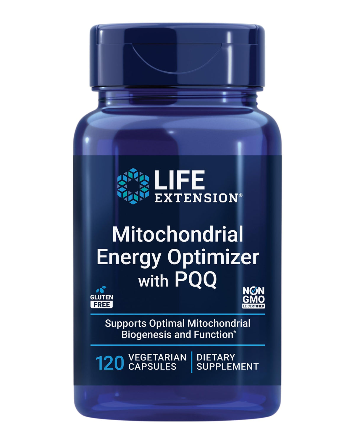 Life Extension frente del envase mostrando 120 cápsulas y beneficios claros