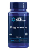 Life Extension envase frontal de Pregnenolone mostrando 100 mg beneficio de dosificación clara