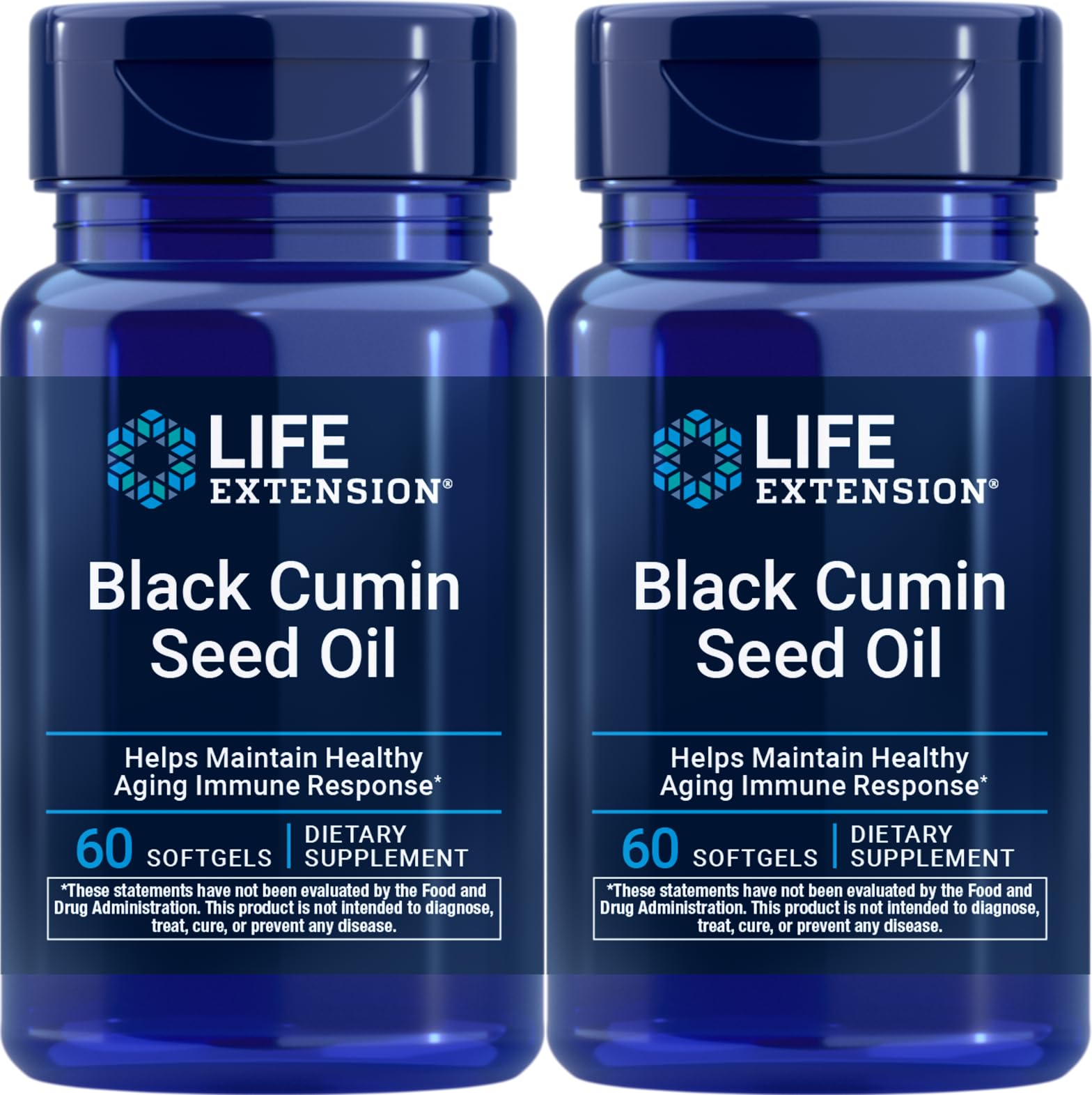 Life Extension frasco frontal pack de 2 mostrando etiqueta y formato conveniente