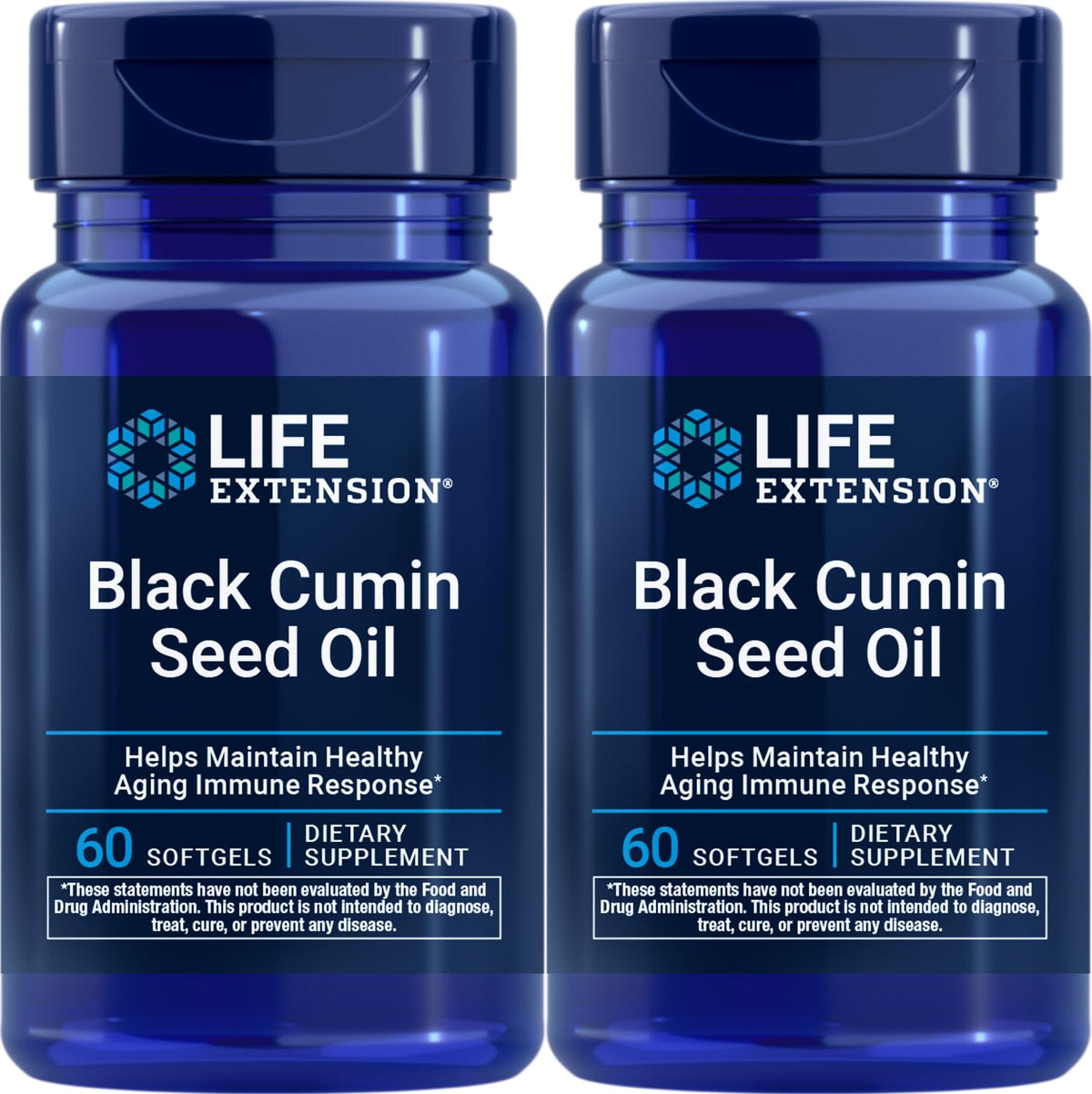 Life Extension frasco frontal pack de 2 mostrando etiqueta y formato conveniente
