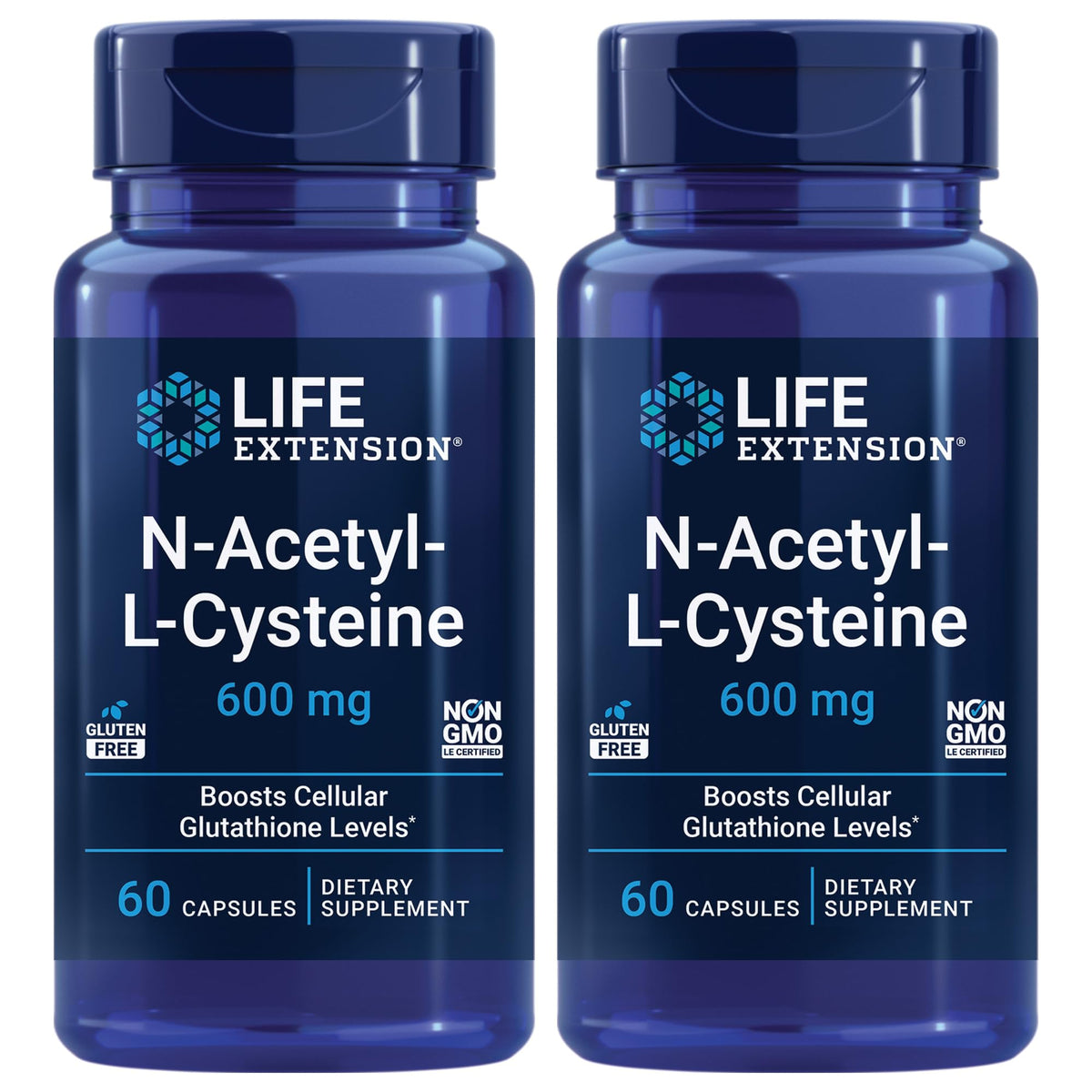 Life Extension frasco frontal mostrando etiqueta y dosis clara