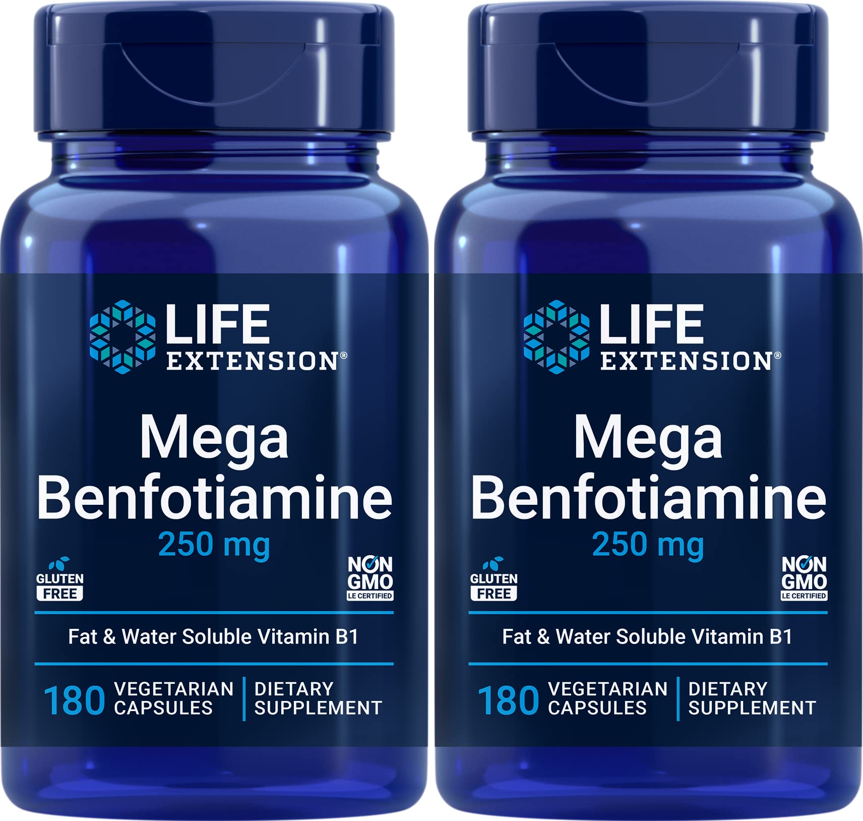 Life Extension vista frontal del pack doble, conveniencia y calidad visible
