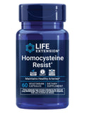 Life Extension envase frontal mostrando cápsulas y beneficio de mantenimiento homocisteína