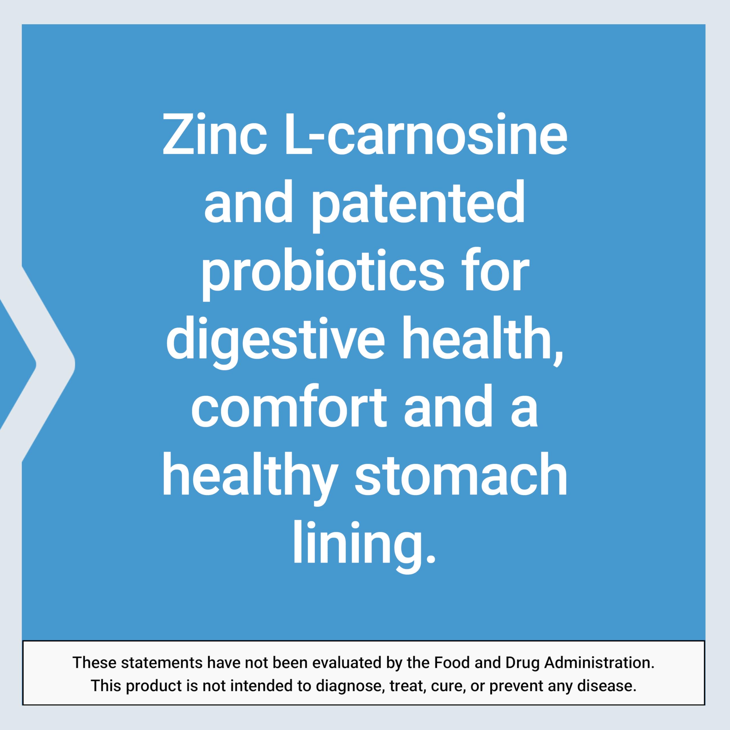 Ingredientes clave de Life Extension con zinc L-carnosina y Pylopass™ explicados visualmente