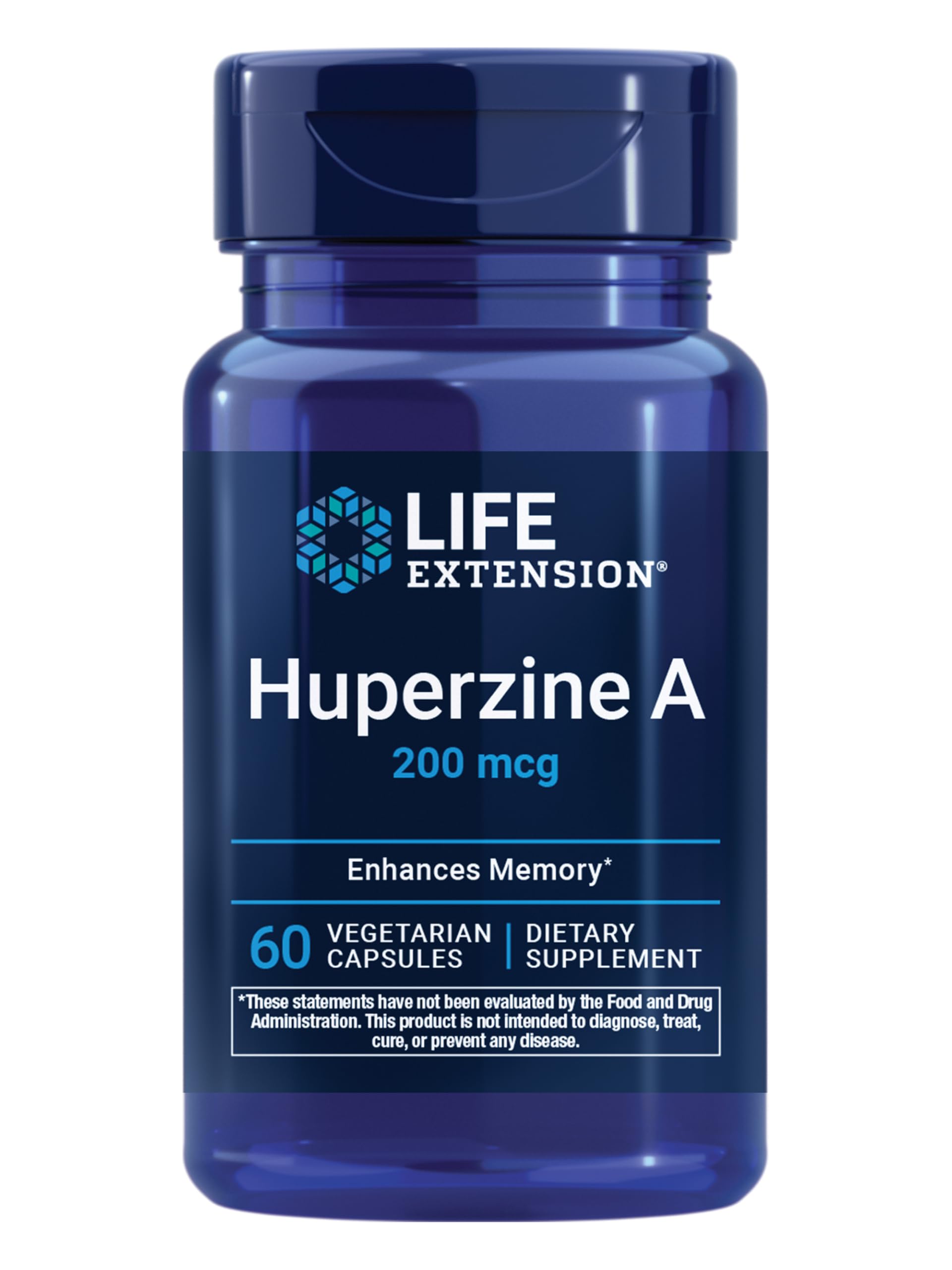 Life Extension envase frontal mostrando 60 cápsulas y beneficio cognitivo
