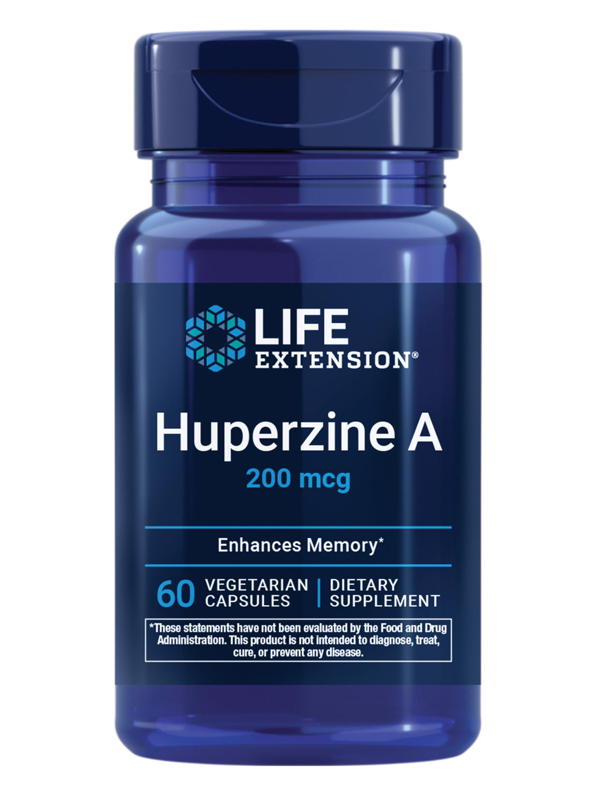 Life Extension envase frontal mostrando 60 cápsulas y beneficio cognitivo