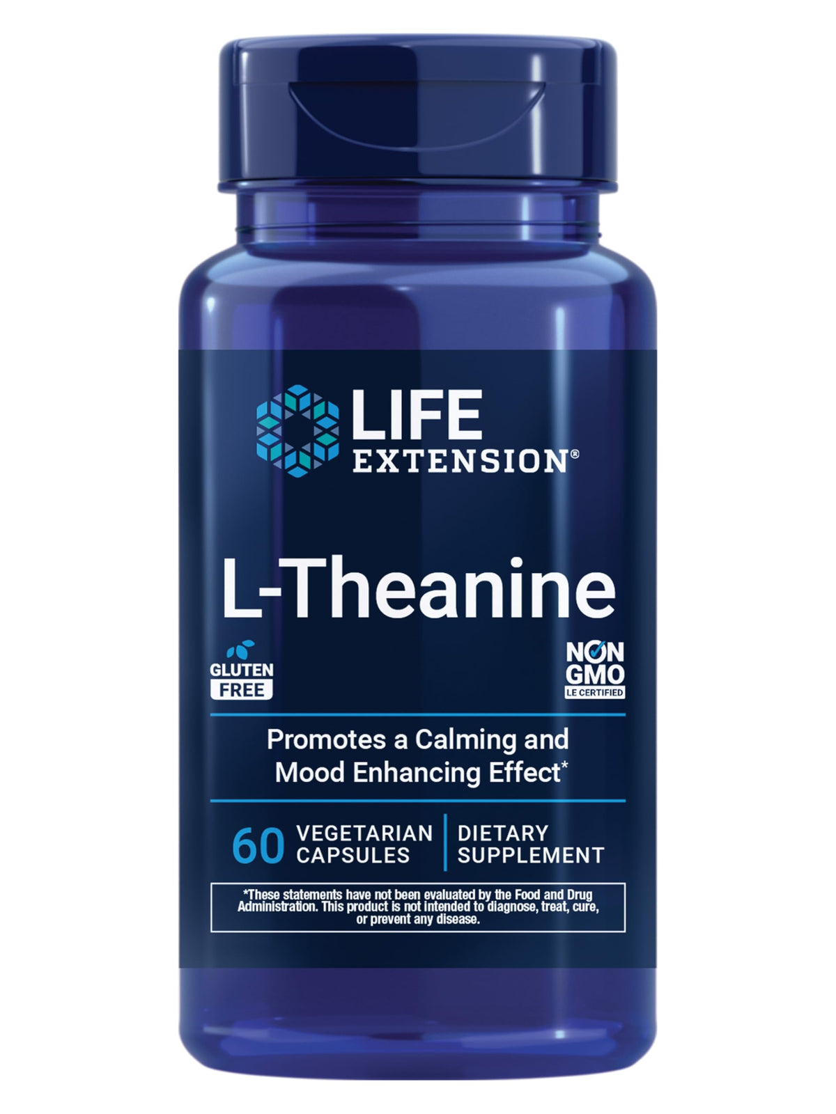 Life Extension frasco frontal mostrando 60 cápsulas y beneficios visibles
