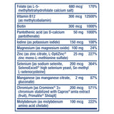 Life Extension composición de ingredientes destacando 5‑MTHF y minerales
