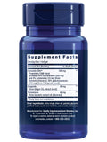 Life Extension lateral del packaging con texto de ingredientes y beneficios