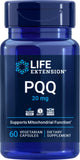 Life Extension frasco delantero con PQQ 20 mg mostrando etiqueta y beneficio de apoyo mitocondrial