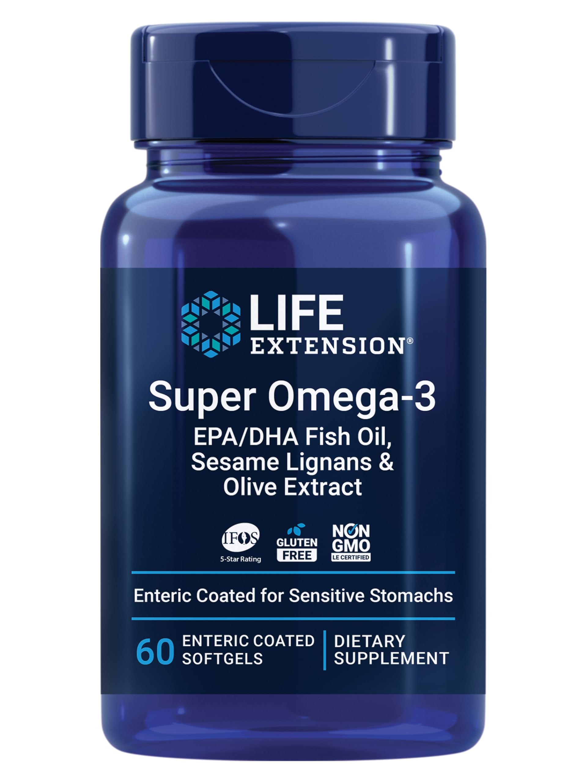 Life Extension frente del empaque mostrando 60 cápsulas y beneficios
