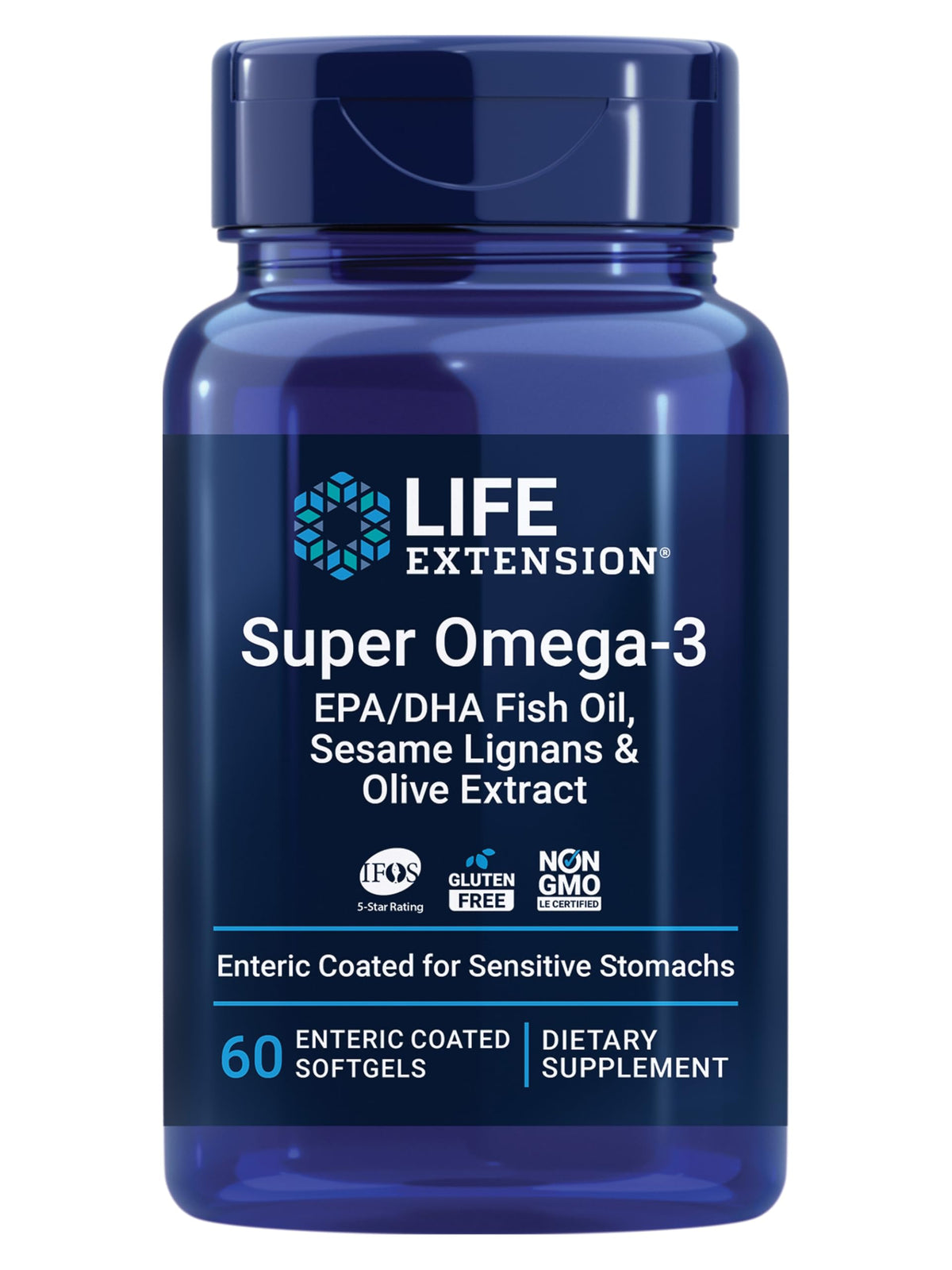 Life Extension frente del empaque mostrando 60 cápsulas y beneficios