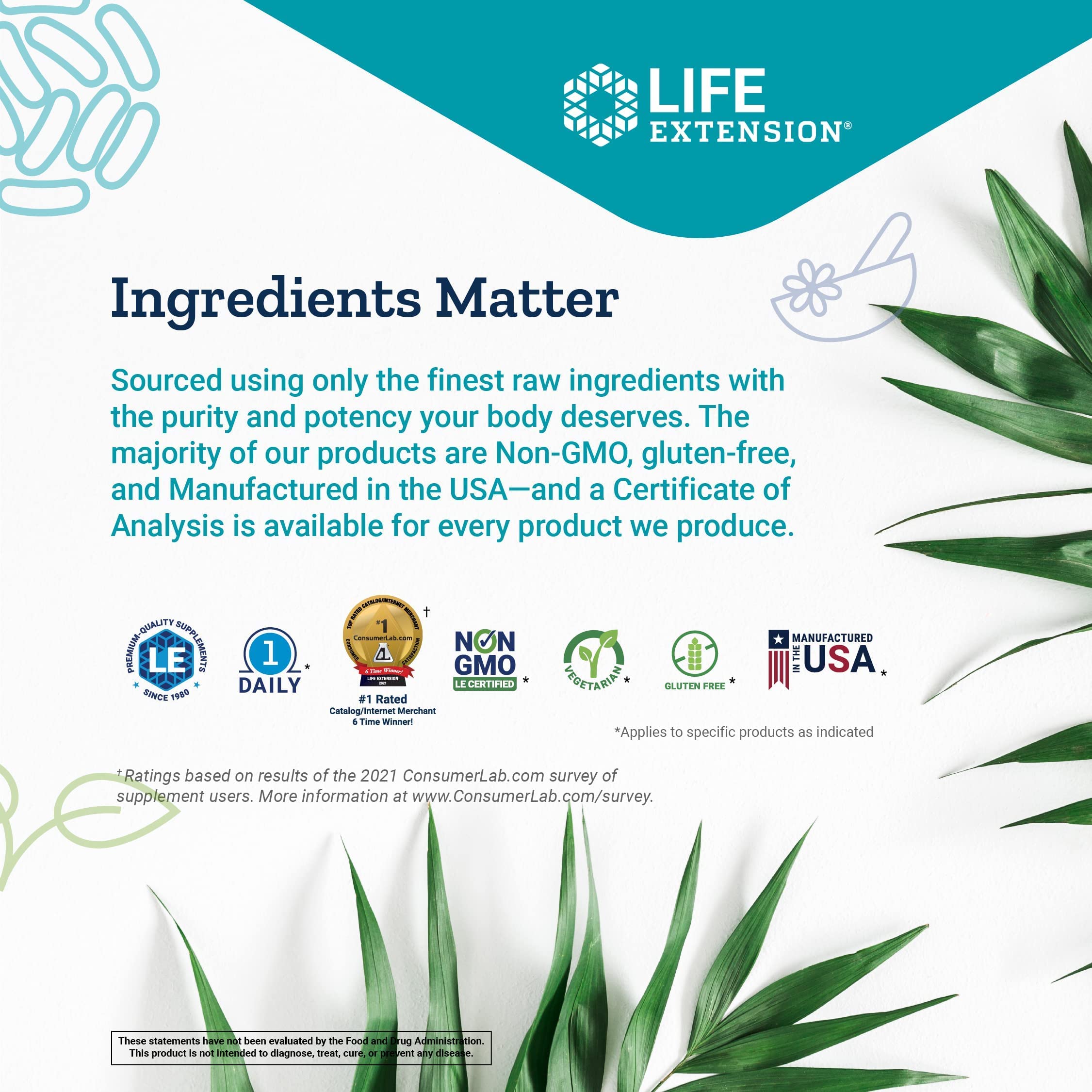 Life Extension cápsulas junto a rutina matutina para integración diaria
