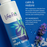 Life-Flo textura del aceite de magnesio en piel, absorción no grasa