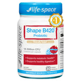 Life-Space envase frontal mostrando Shape B420 y beneficios claros