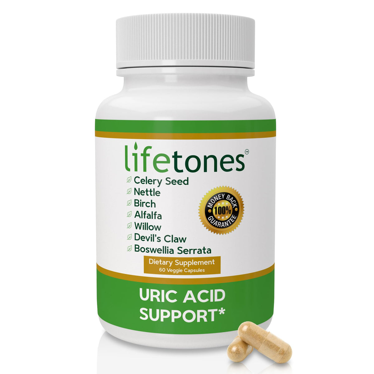 Life Tones frasco frontal mostrando etiqueta y beneficios claros