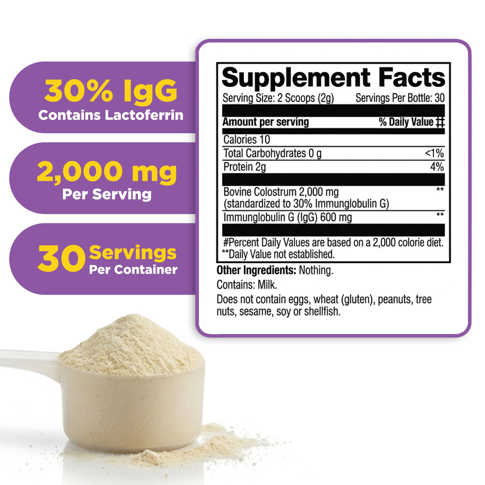 Lifeable cuchara medidora con polvo para servir 2.000 mg exactos por ración