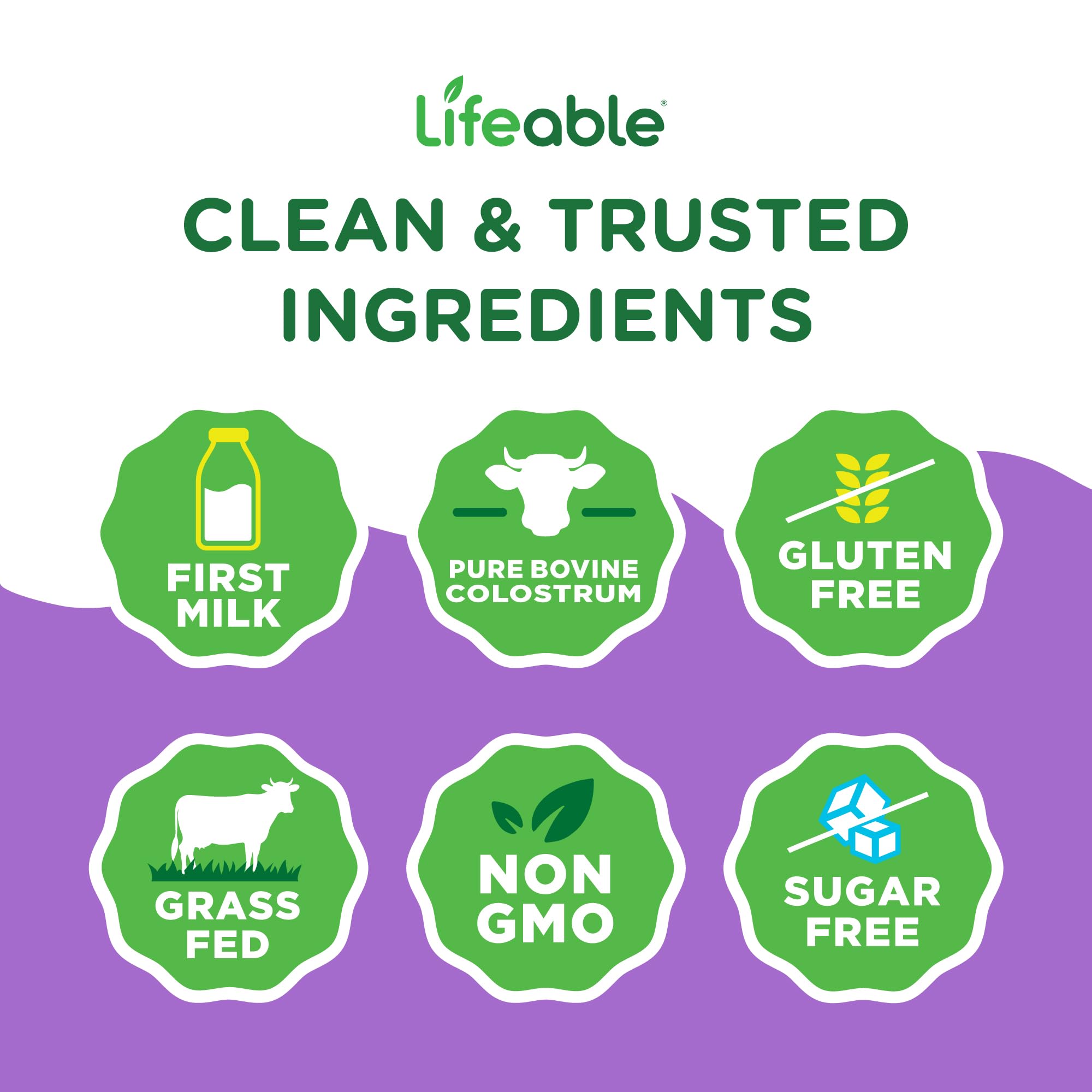 Lifeable etiqueta con ingredientes y sello Non-GMO, transparencia en el producto