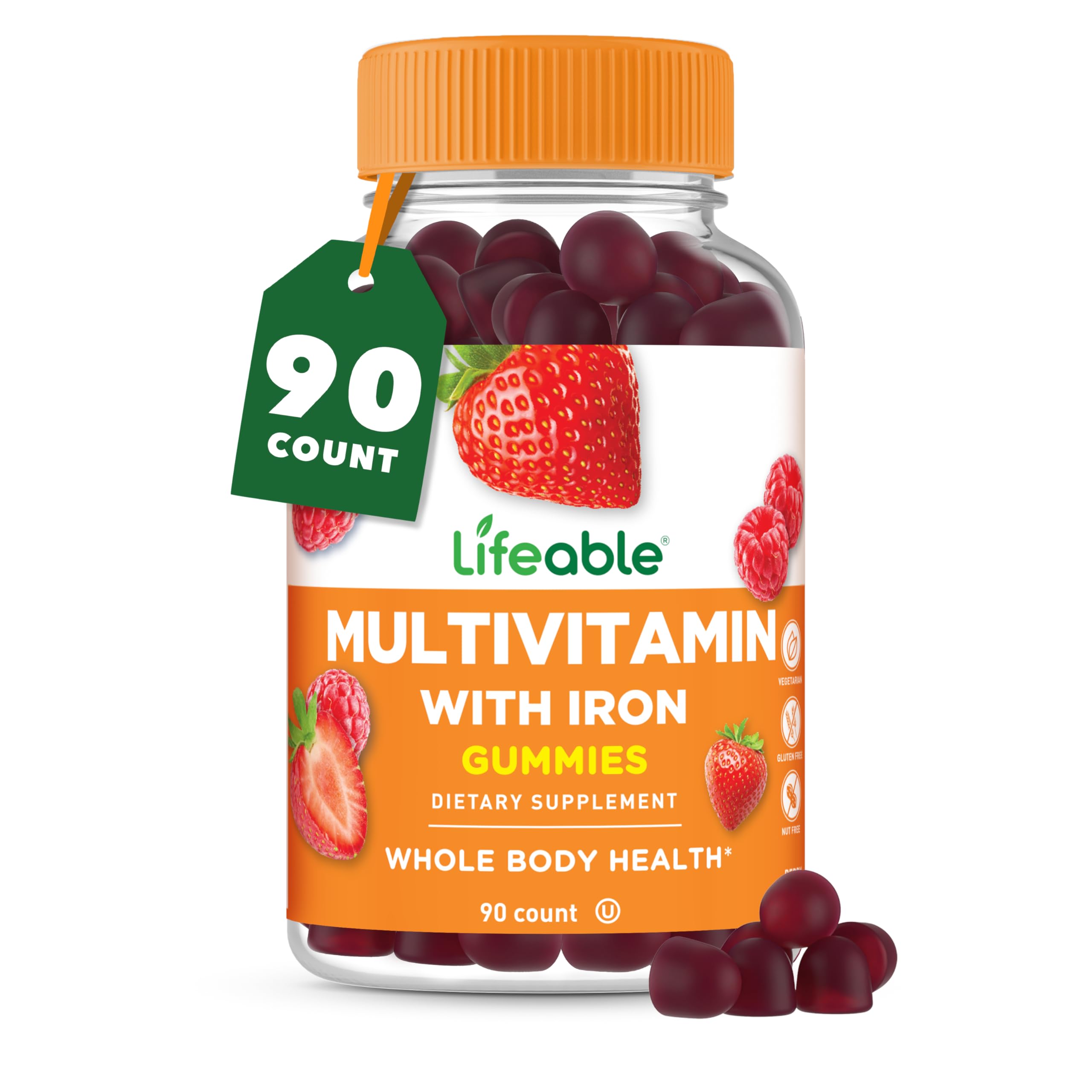 Lifeable frasco frontal mostrando etiqueta clara y beneficios
