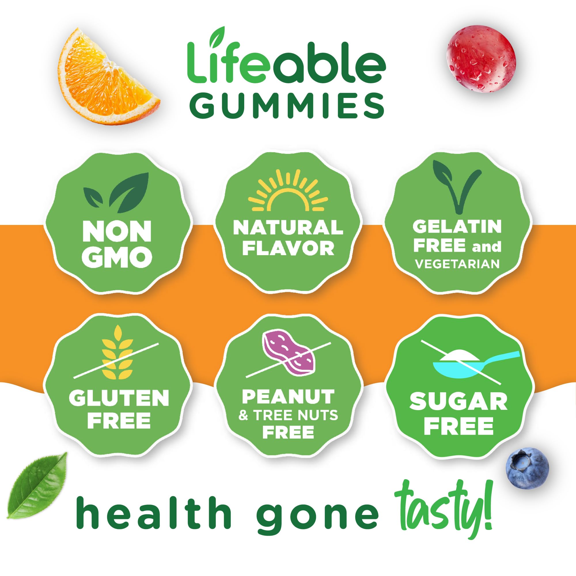 Lifeable gomitas en mano para comparar tamaño y dosificación