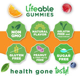 Lifeable gomitas en mano para comparar tamaño y dosificación
