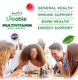 Lifeable etiqueta con lista de vitaminas y minerales visible