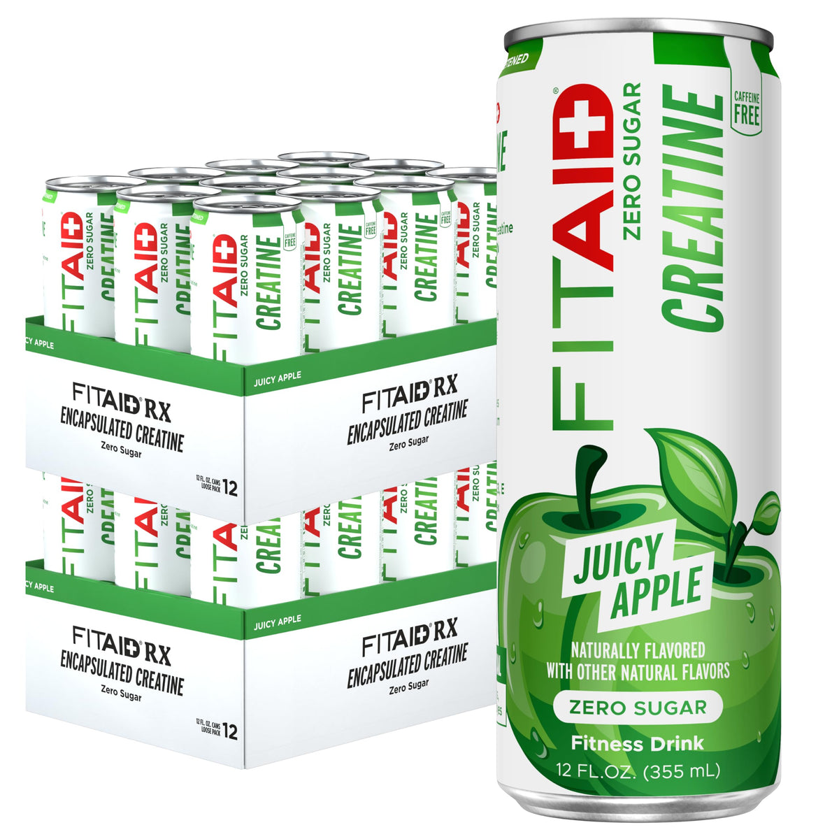 LIFEAID lata frontal Juicy Apple mostrando diseño y conveniencia
