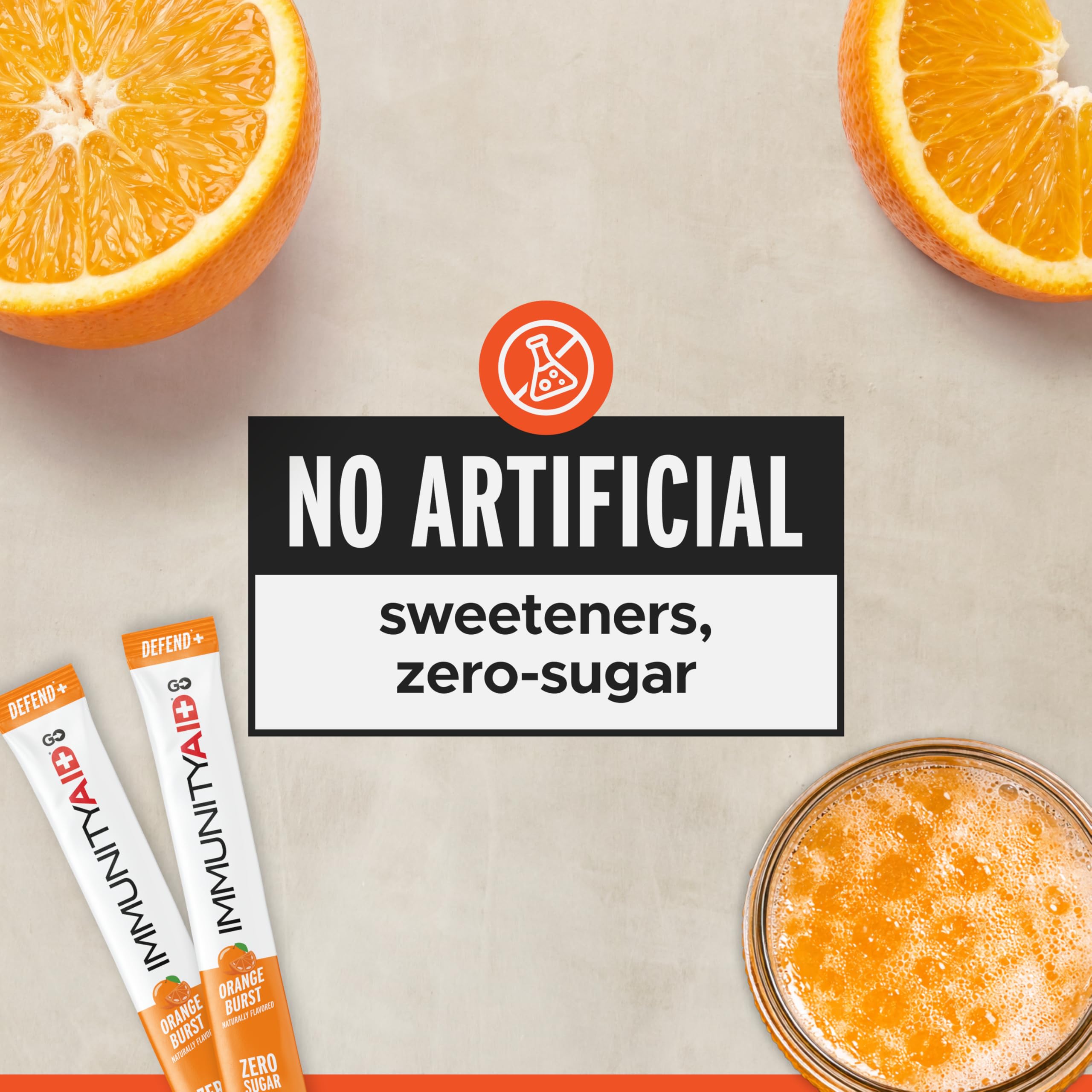 LIFEAID ingredientes en mesa: vitamina C, equinácea y raíz de astrágalo
