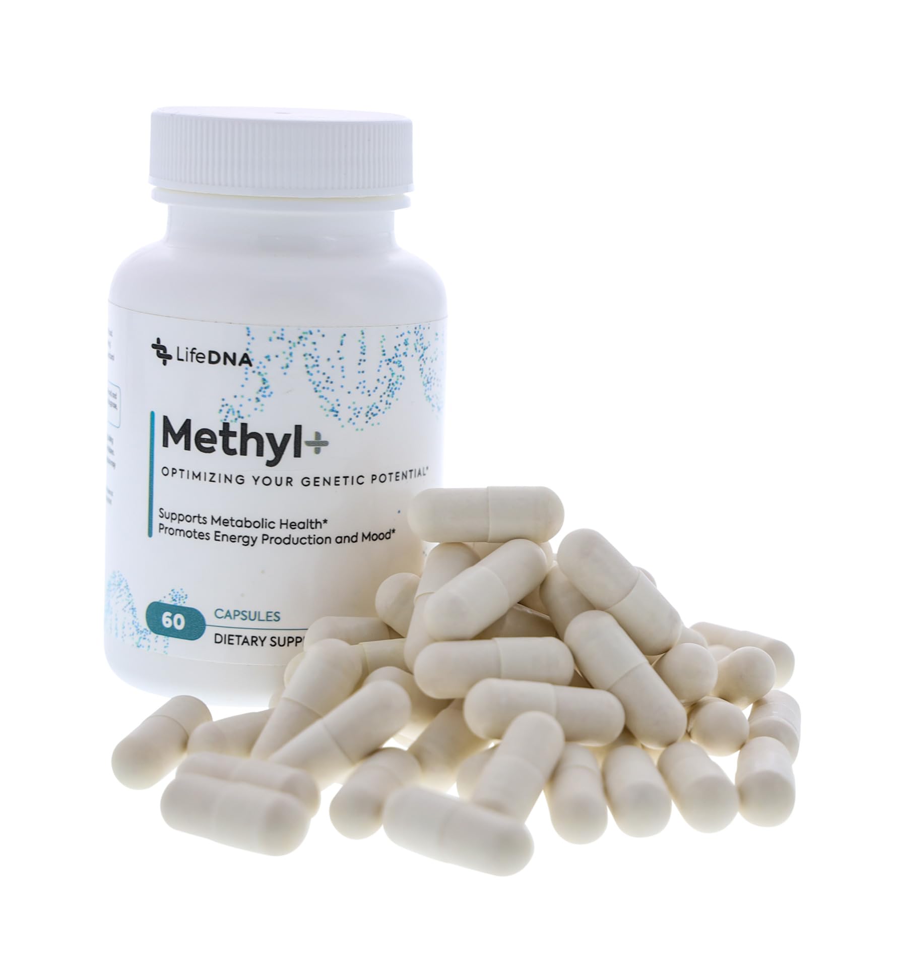 Capsulas de LIFEDNA Methyl+ en primer plano mostrando textura y color uniforme