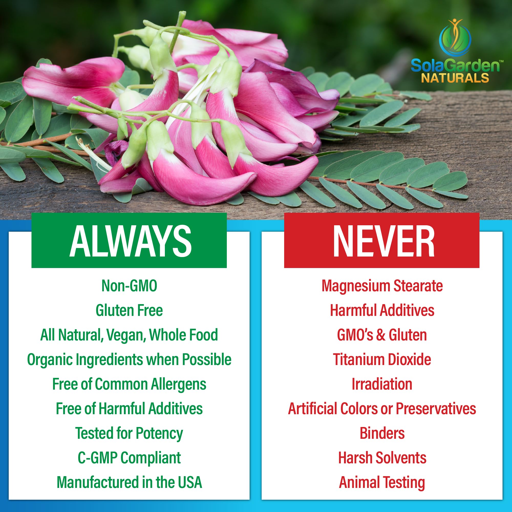 LifeGarden Naturals botella abierta con cápsulas para visualizar contenido por envase