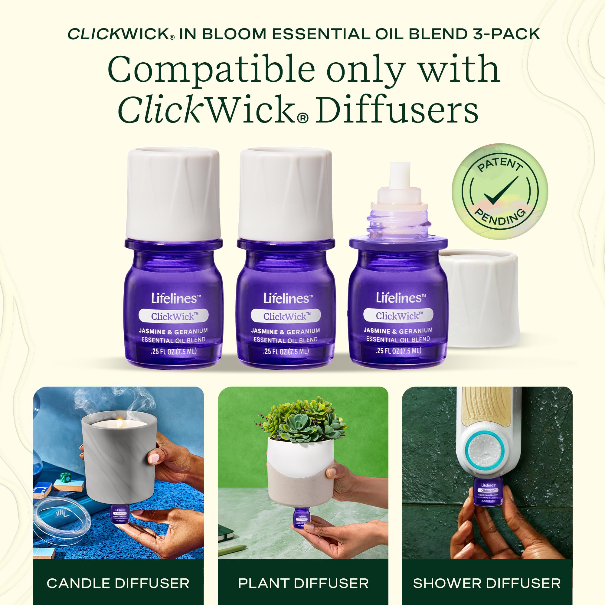 Lifelines ClickWick botella en detalle para ver el diseño y facilidad de inserción