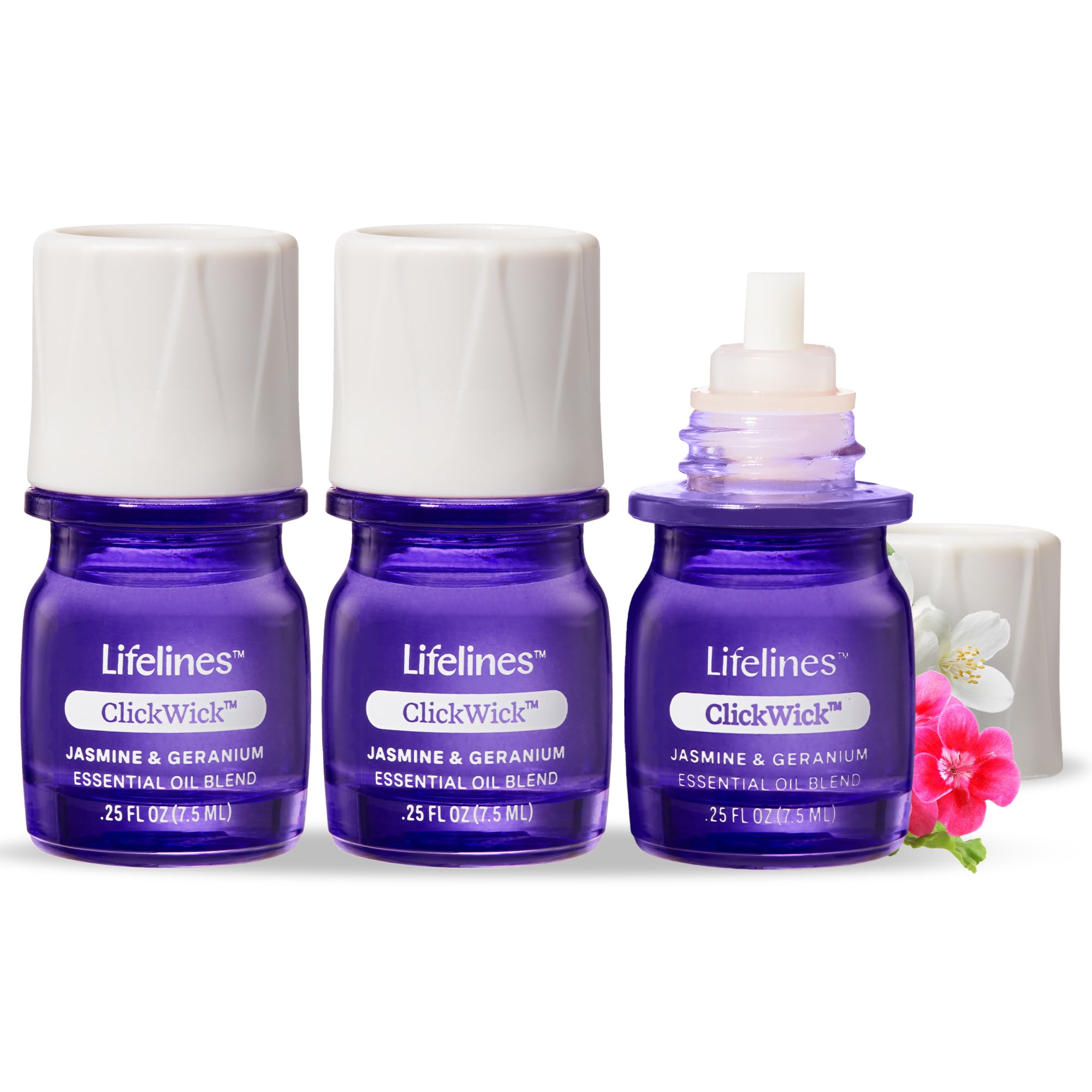 Lifelines ClickWick frente del empaque mostrando el set 3-pack y beneficio de conveniencia