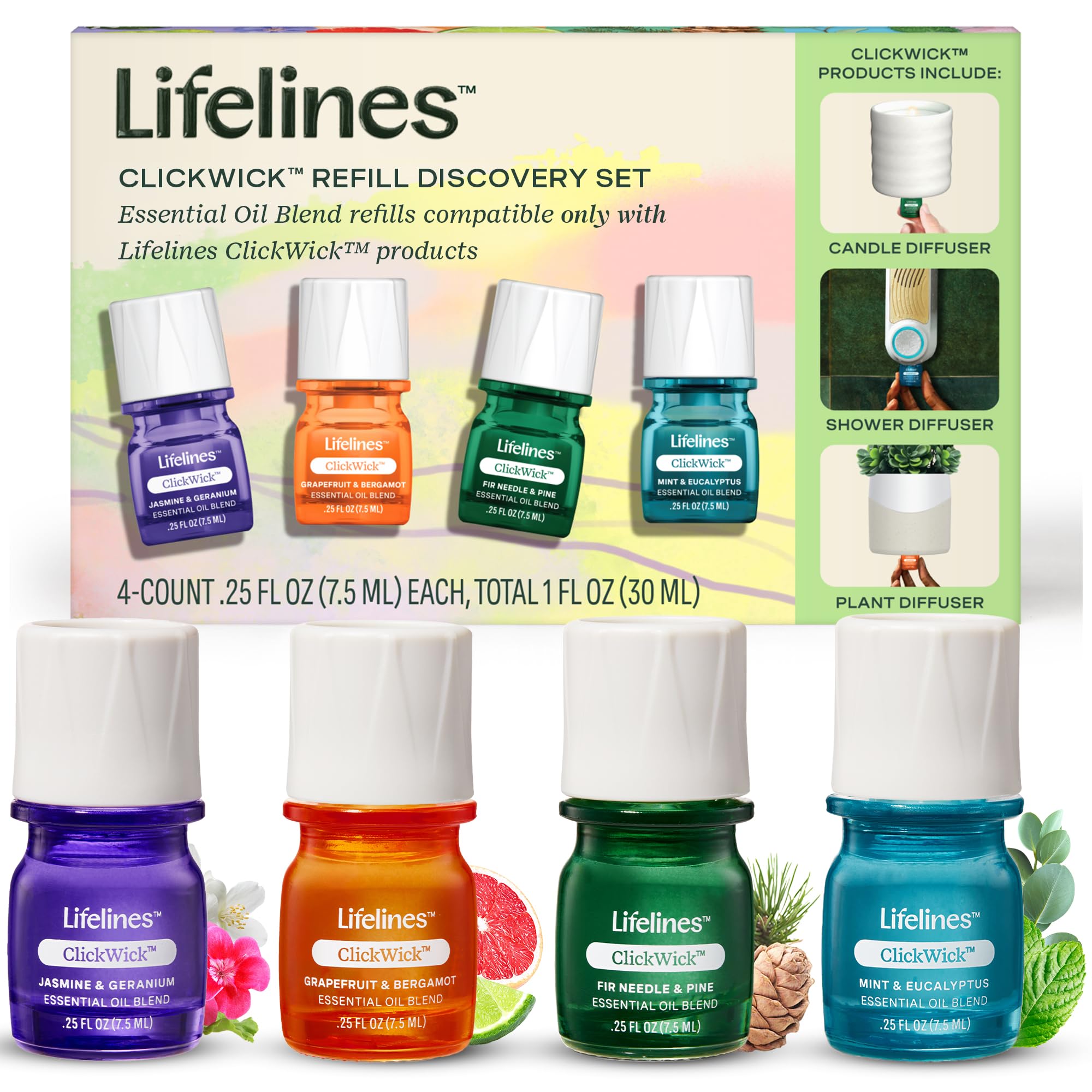 Lifelines packaging frontal mostrando 4 recargas, facilita elección rápida
