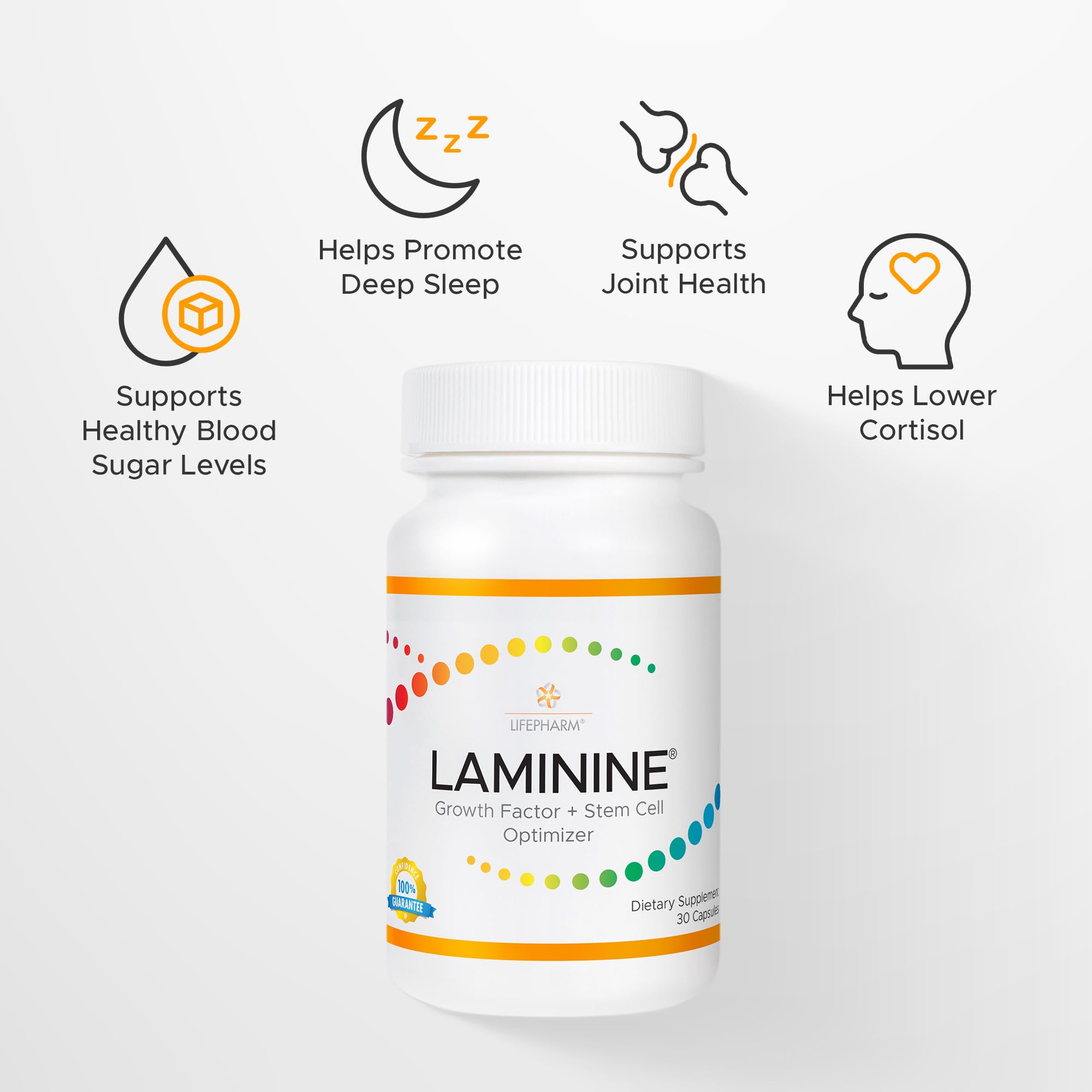 Lifepharm Laminine persona ingiriendo cápsula para energía y enfoque